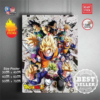 โปสเตอร์ติดผนัง ลายอนิเมะ Dragon Ball Super Sanyan Goku 03 สําหรับตกแต่งบ้าน