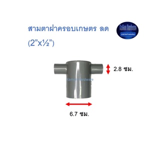 สามตาฝาครอบเกษตร ลด ท่อน้ำไทย (2”x½”) Thai Pipe Tee Cap For Agricultural Use เทา 2x1/2