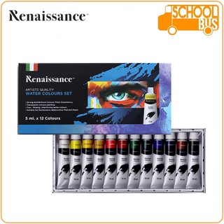 สีน้ำ เรนาซองซ์ ชุด 5 มล. 12 สี Renaissance Water Color Set 5 ml.