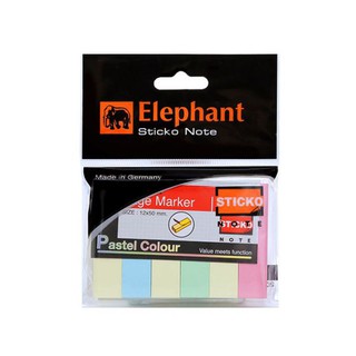 Elephant ตราช้าง กระดาษโน๊ต กระดาษโน๊ตกาวในตัว อินเด็กซ์ สีอ่อน12x50มม.