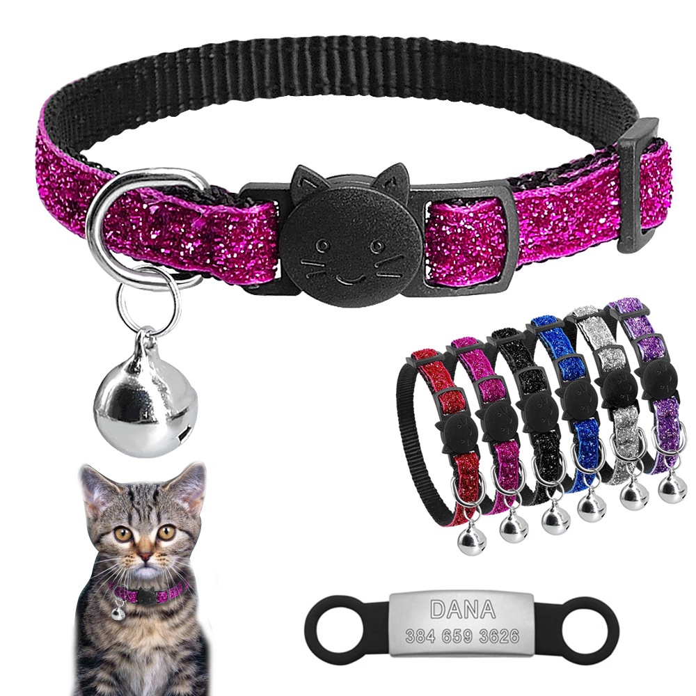 【RIZER】ปลอกคอสัตว์เลี้ยง พร้อมป้ายชื่อ และกระดิ่ง สําหรับแมว ลูกแมว