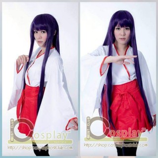 วิกผมยาวตรง100cmสีม่วง​ wig violet long (พร้อมส่ง)