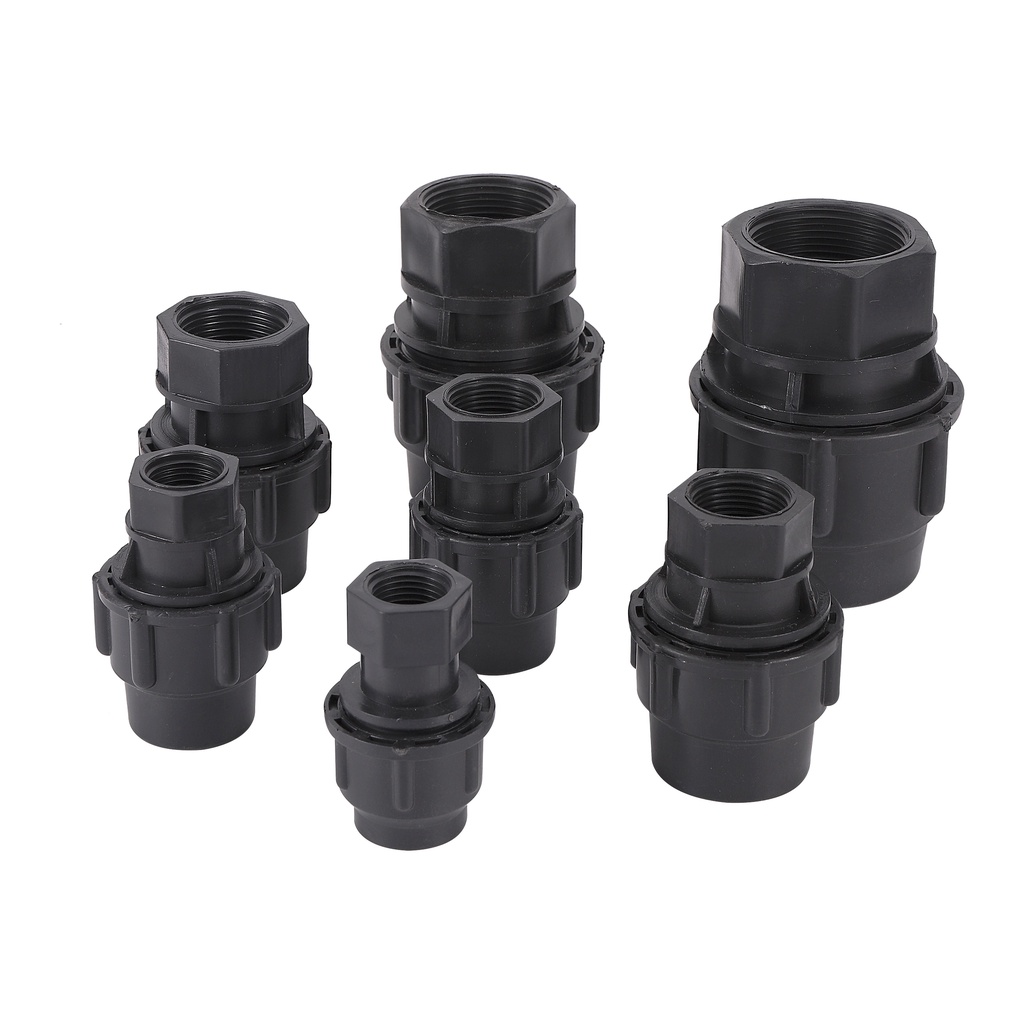 ท่อ PE Conversion Fast Joint ด้ายหญิง 1/2 "3/4" 1" 1.2" 1.5" ลด 20/25/32/40/50 มม. ID ชลประทานการเชื่อมต่อท่อน้ํา 1 PC