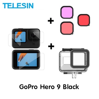 แหล่งขายและราคาGoPro 11 / 10 / 9 Telesin Waterproof Case + Filter + Flim เคสกันน้ำ ฟิตเตอร์ ฟิล์มอาจถูกใจคุณ