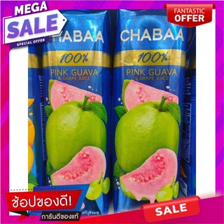 ชบาน้ำฝรั่งสีชมพูผสมน้ำองุ่น100เปอร์เซ็นต์ 1000มล. Chabaa Pink Guava Juice with 100% Grape Juice 1000ml.