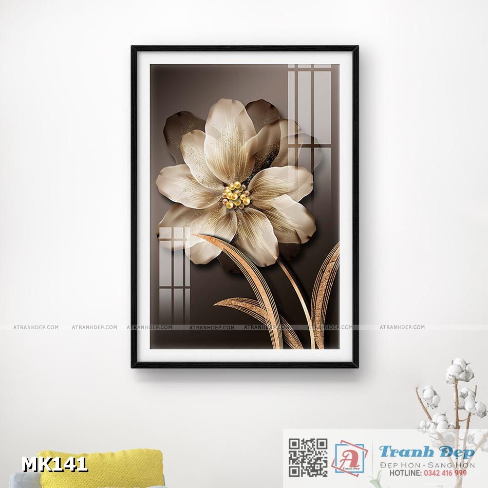 ภาพวาดไมก้าคุณภาพสูง ดอกโมโนโครม - MK141