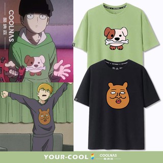 เสื้อยืด อะนิเมะกายสิทธิ์100%ม็อบKageyama ShigeoจิตวิญญาณXinlongวรรคเดียวกันพิมพ์แขนสั้นฤดูร้อนผ้าฝ้ายเสื้อยืดสบายๆ