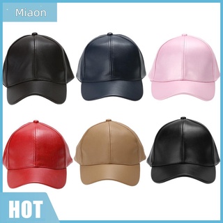 Miaon หมวกเบสบอลหนัง Snapback ปรับระดับได้สําหรับเล่นกีฬากลางแจ้ง