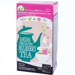 Organic Mulberry Tea + Rose ชาใบหม่อนออร์แกนิคผสมดอกกุหลาบ ชนิดซองชง บรรจุ 25 ซอง