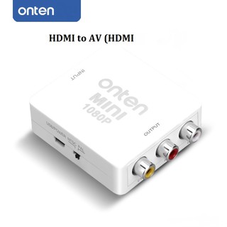 HDMI TO AV Adapter With Audio ตัวแปลง Onten HDMI To AV Adapterของเเท้ OTN-7336 with Audio  HDMI to AV เป็น RCA