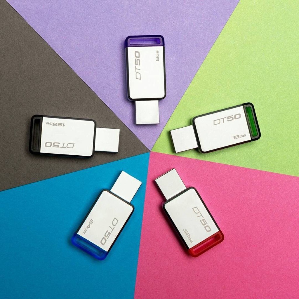 Kingston DT50 8GB 16GB 32GB 64GB 128GB แฟลชไดรฟ์โลหะ Memory Stick U Disk USB
