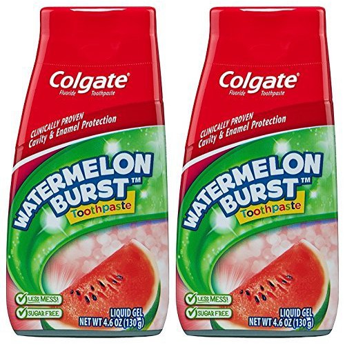 ยาสีฟันผสมน้ำยาบ้วนปาก Colgate Kids Watermelon Burst Toothpaste,130g. รุ่นใหม่ 2 in1 กลิ่นแตงโมหวาน