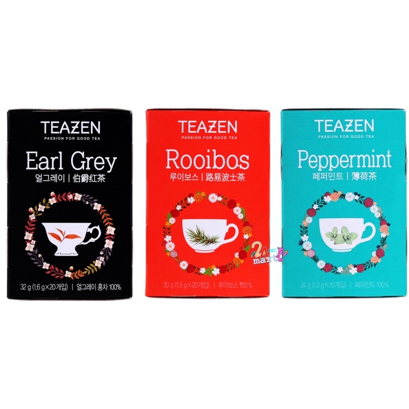 Teazen 🇰🇷 Rooibos Tea / Peppermint Tea / Earl Grey Tea ชานำเข้าจากเกาหลี