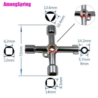 (Amongspring) กุญแจ 4 ทาง สําหรับเปิดตู้เสื้อผ้า เครื่องวัดแก๊สไฟฟ้า