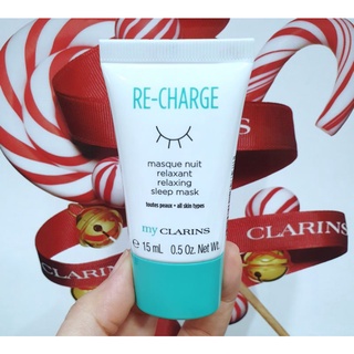 ครีมบำรุงผิวหน้ากลางคืน แท้💯%Clarins My Clarins Re-Charge Relaxing Sleep Mask 15ml. มีฉลากไทย