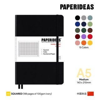 Paperideas A5 Squared Hardcover Notebook - สมุดโน๊ตเปเปอร์ไอเดีย A5 ปกแข็งลายตาราง