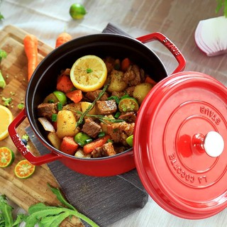 Staub 22cm Enamel Cast Iron Pot Home Kitchen Multifunctional Soup Cauldron Round