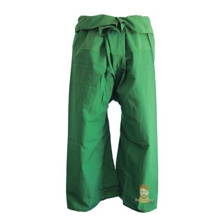 กางเกงเล สีเขียวขี้ม้า แบบยาว Thai Fisherman Pants