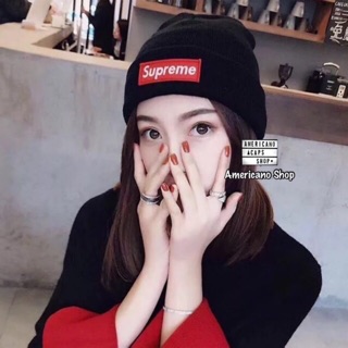 หมวกไหมพรม Supreme สุพรีม ใส่เที่ยวหน้าหนาว เท่ๆ สบายๆ (ส่งจากไทย)