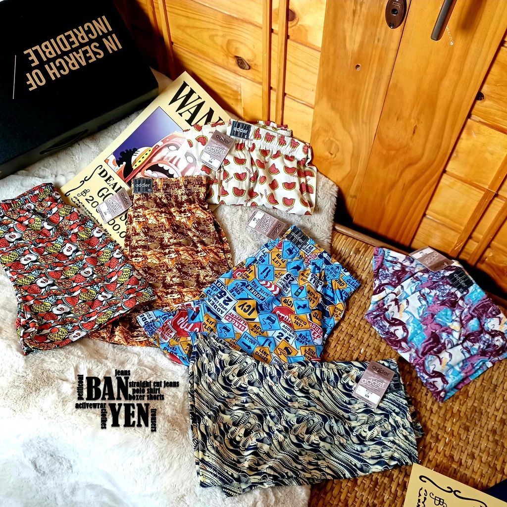 กางเกงบ๊อกเซอร์ลายแพ็ค10ตักางเกงขาสั้นกางเกง ADDER  BOXER