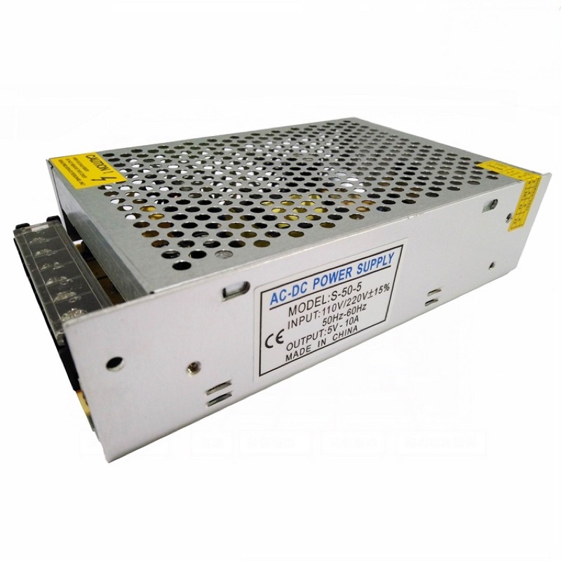 5v10ASwitching Power Supply สวิตชิ่งเพาเวอร์ซัพพลาย 5V 10A 50W(สีเงิน) T-50-5