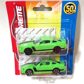 รถเหล็ก Majorette Ford Mustang Boss Green (แพ๊กคู่ ล้อ2แบบ) ฟอร์ดมัสแตง สีเขียว 2คัน (แพ๊คญี่ปุ่น)