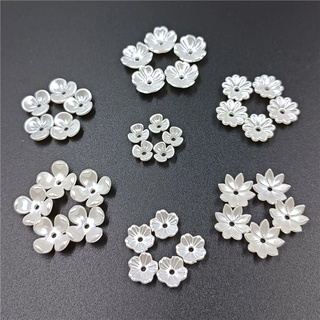 จี้ลูกปัดอะคริลิค ABS รูปกลีบดอกไม้ สีขาว สําหรับทําเครื่องป…