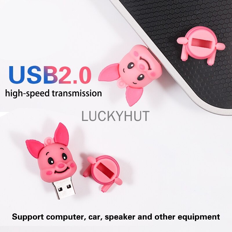 เพนไดรฟ์ 128GB ลายการ์ตูนช้างหมูน่ารัก 1GB 8GB 16GB 32GB 64GB USB 1TB 2TB