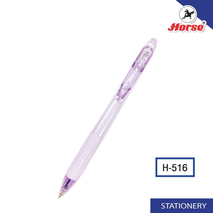 HORSE (ตราม้า) ปากกาลูกลื่น SMOKY COLOR 0.7 mm.  รุ่น H-516  ตราม้า จำนวน 1 ด้าม/คละสี