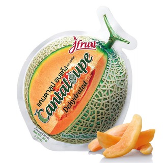 Jfruitแคนตาลูปอบแห้ง สูตรน้ำตาลน้อย Dehydrated Cantaloupe Low Sugar 50 g.