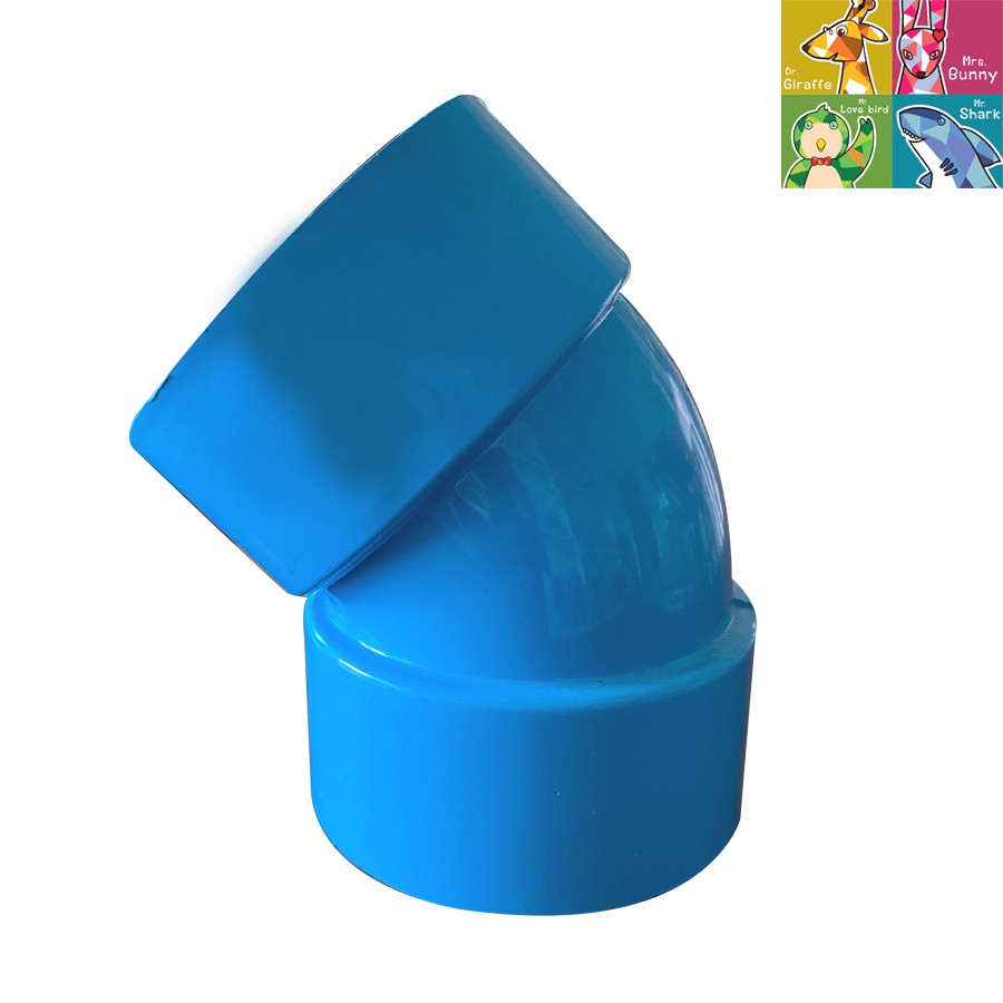 ข้องอ PVC 45 องศา บาง รับแรงดัน 8บาร์ ขนาด 3"-5"