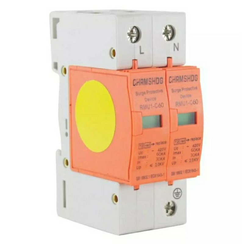 อุปกรณ์ป้องกันแรงดันเกินจากฟ้าผ่า Surge Protection SPD AC  420 V อุปกรณ์ป้องกันไฟกระชากกันฟ้าผ่า