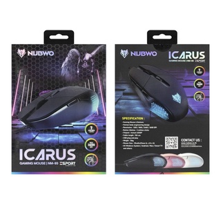 Nubwo เมาส์เกมมิ่ง ICARUS NM-93 Noiseless click ปรับ DPI ได้ ใช้งานง่าย เหมาะสำหรับเล่นเกม