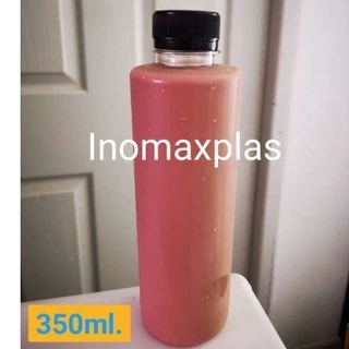 ขวดพลาสติกกลมเรียบ ไหล่ฉาก 350มล. (SR350ML) 120 ใบ พร้อมฝา
