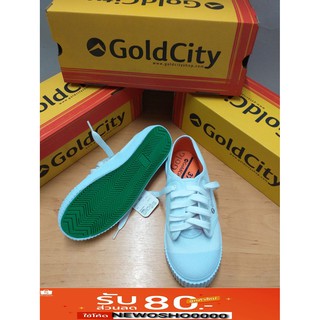 รองเท้าผ้าใบGocityรองเท้านักเรียนผ้าใบสีขาวเบอร์28-47