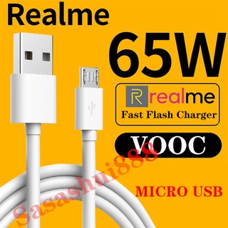 100% Original Realme Charger 5A Micro Usb Cable VOOC Flash Fast Charging Android V8 Data Line C2 C3