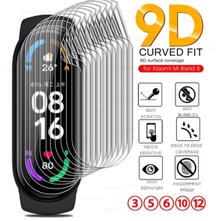 3-12ชิ้น9D โค้งไฮโดรเจลฟิล์มป้องกันสำหรับ Xiaomi MiBand Mi วง6 5ป้องกันหน้าจอไม่กระจกบน Xiomi MiBand6สายรัดข้อมือ