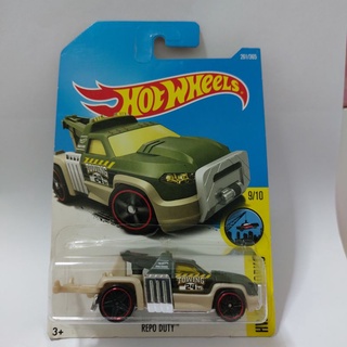 รถเหล็ก Hotwheels REPO DUTY สีเขียว (ib026)