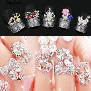 🌹♥ 10Pcs 3D โลหะผสม Rhinestone รูปลอก Glitterss เคล็ดลับการตกแต่งเล็บเคล็ดลับ DIY