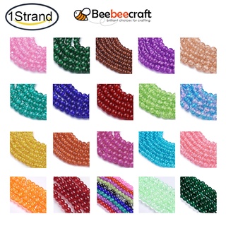 Beebeecraft ลูกปัดแก้ว ทรงกลม 8 มม. สําหรับทําเครื่องประดับ สร้อยคอ สร้อยข้อมือ DIY 100-114 ชิ้น