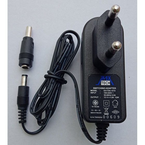 Switching Adapter 12V 1A Wall (5.5x2.1 มม.) มอก. TIS 1195-2536