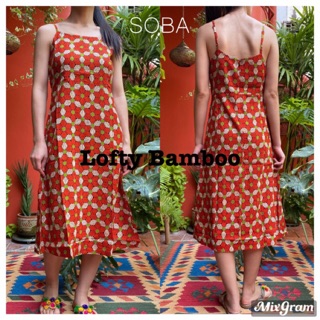 SOBA Dress สินค้านำเข้าจากอินเดีย ผ้าพิมพ์ลายออกแบบจากอิตาลี ผ้าเรยอน 100%