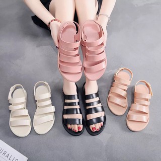 รองเท้าแตะรัดส้น 4 สาย สีชมพูกะปิ SIZE 37-40