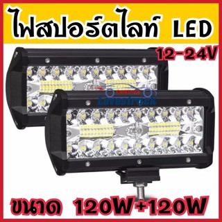 ไฟสปอร์ตไลท์ LED 120W 12-24 โวลลฟ์ ติดรถยนต์ รถบรรทุก มอเตอร์ไซ