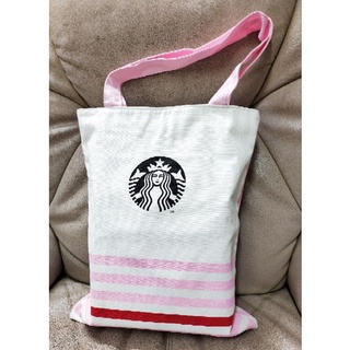 Starbucks กระเป๋าผ้า Pink Tote Bag ของแท้