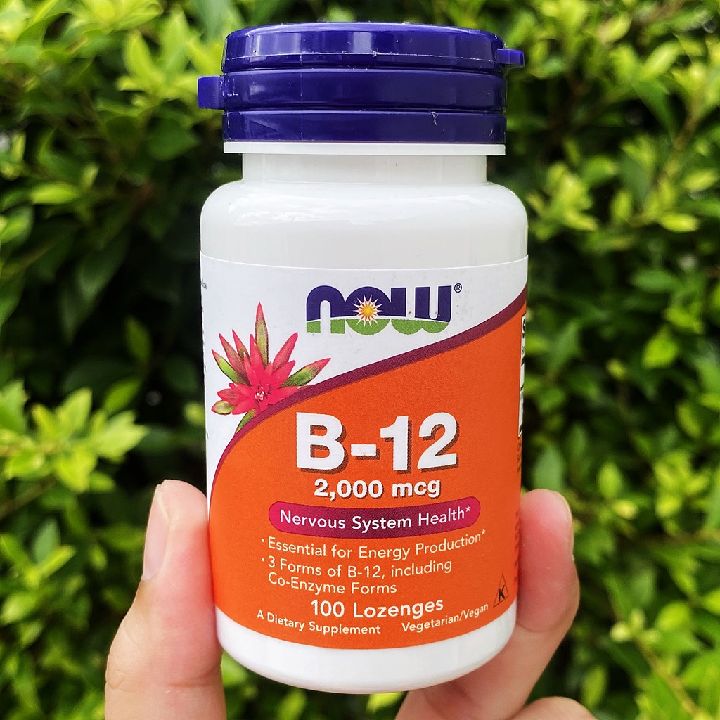 วิตามินบี 12 แบบเม็ดอม B-12, 2000 mcg 100 Lozenges (Now Foods®)