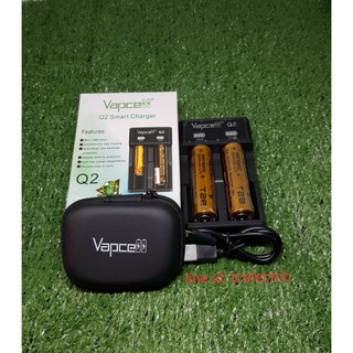 Vapcellของแท้ เครื่องชาร์จQ2พร้อมถ่าน18650 2800mAh2ก้อน(Q2+T28×2ก้อน)ได้สินค้าตามรูป