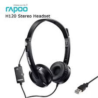 หูฟังพร้อมไมโครโฟน ยี่ห้อ RAPOO รุ่น H120 USB Stereo Headset