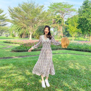 🌳Freya Floral Dress☂️ เดรสแต่งลูกไม้