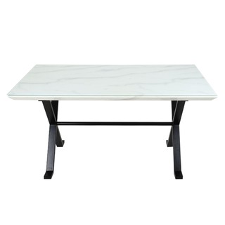 Dining table DINING TABLE MONIKA F-1215 MDF/GLASS WHITE Dining room furniture Home &amp; Furniture โต๊ะทานข้าว โต๊ะอาหาร FUR